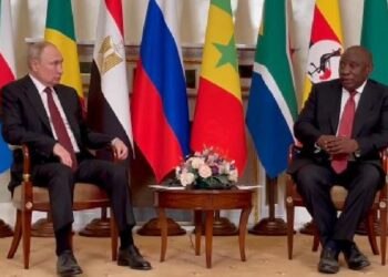 Russian President Putin with South African President Cyril Ramaphosa