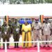 Some of the medalists pose for a photo with PM Nabanja after receiving their medals in Luwero on Friday. PPU Photo