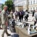 Ugandan Delegation led by Dr. Ruhakana Rugunda arriving at st. Michael's (Mykhailivska) Square for an overview of the destroyed military hardware