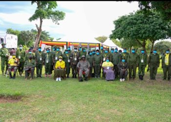 President Yoweri Museveni with the NRM Parliamentary Caucus after the retreat