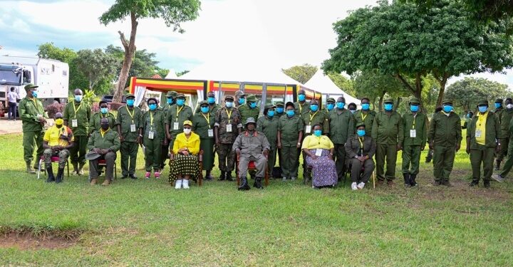 President Yoweri Museveni with the NRM Parliamentary Caucus after the retreat