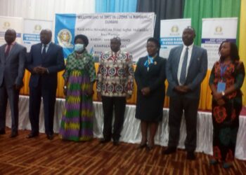 First Deputy Prime Minister and Minister for EAC Affairs Rebecca Kadaga and other dignitaries during the marking of World Kiswahili Day at Hotel Africana on Thursday
