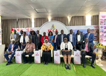 KCCA top figure heads, Ministers and CSOs leaders pose for a photo during the Inaugural Annual KCCA NGO symposium. June 30th, 2023. (Photo@KCCA)