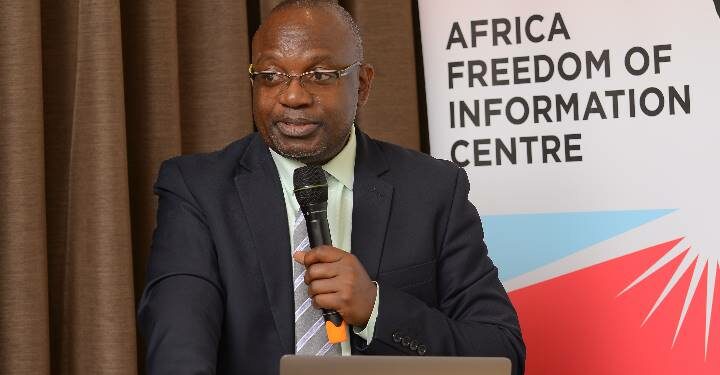 Mr. Gilbert Sendugwa, the ED AFIC makes his remarks during the event (Photo by Tiff Films & Media Agency)