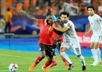 Uganda Cranes' Farouk Miya facing off with Egypt's Salah