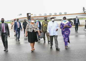 President Yoweri Museveni at Entebbe International Airport