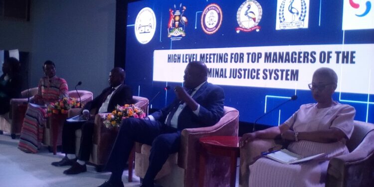 Panel discussants at the High Level Judicial Managers meeting at Hotel Africana on Wednesday