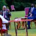 President Museveni with former Prime Ministers, Dr Ruhakana Rugunda and Amama Mbabazi at State House-Entebbe