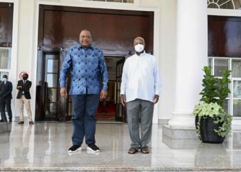 President Museveni meets H.E Uhuru Kenyatta at State House-Entebbe