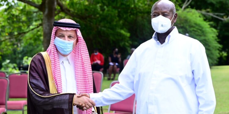 President Museveni with Mr. Ahmed Kattan