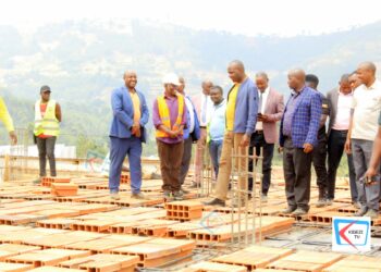 Minister Musasizi inspecting projects in Rubanda