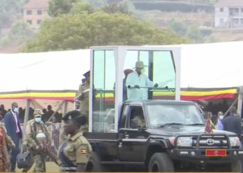 President Museveni in his security booth