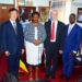 Minister Mutuuzo with Global Peace Festival delegates in her office in Kampala on Tuesday