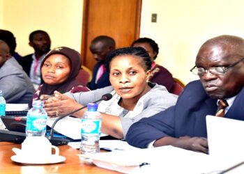 Nakasongola District Local Government officials responding to queries from the committee members at Parliament