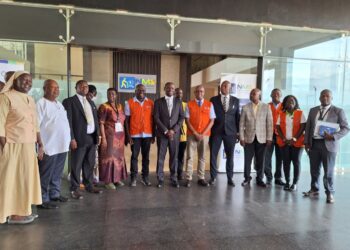 Minister Kyofatogabye, Office of the President officials and NMS officials in a group photo