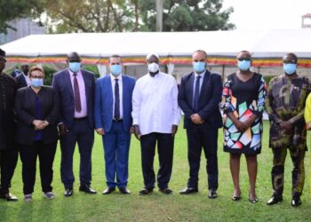 President Museveni in a group photo with members of the Afro-Arab Youth Council