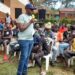 .Maj Emma Kutesa Presidential Assistant Special operations State House during a meeting with ghetto boys at St John SS,Wakitaka,Northern Division,Jinja City.