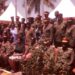 Senior Officers retired from UPDF pose for a group photo at Mbuya Ministry of Defense and Veteran Affairs on Friday