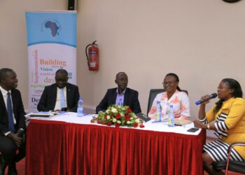 Brenda Namata (2nd right), the Communications and Advocacy Officer for Uganda Media Women's Association (UMWA) with other panelists during the event