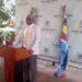 Dominique Mafwabi Gidudu, Minister of State for the elderly persons addressing Journalists at the Uganda Media Centre in Kampala on Tuesday