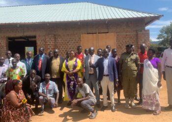 Minister Babalanda with the Church leadership in Nakapiripirit