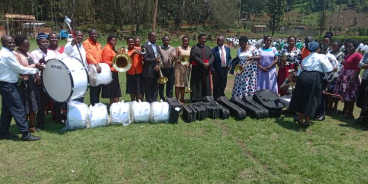 Kigezi High School Management Receives Brass Band Equipment Donated by Isaac Rukandema