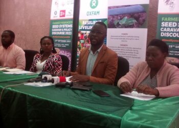 PELUM Uganda officials and partners addressing a press conference on Monday in Kampala