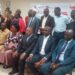 Prof. Ezra Suruma (3rd Right) is flanked by Parliamentary Forum for Social Protection members during the dialogue on Wednesday at Kampala Hotel Africana