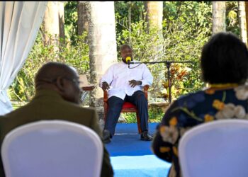 President Museveni in a meeting with MTN Group officials