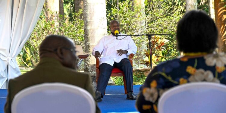 President Museveni in a meeting with MTN Group officials