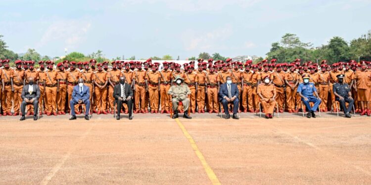 President Museveni at the commissioning of the Uganda Prisons Service