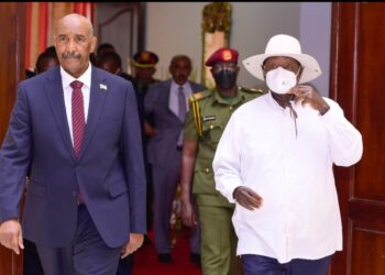 Gen. Abdel Fattah al Burhan with President Museveni