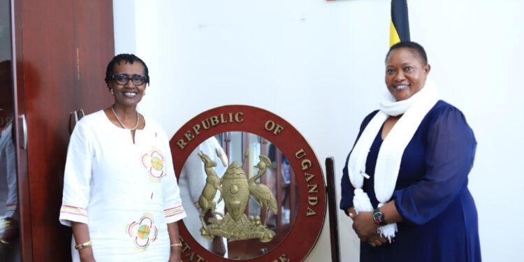 UNAIDS ED Winnie Byanyima with Presidency Minister Babirye Milly Babalanda