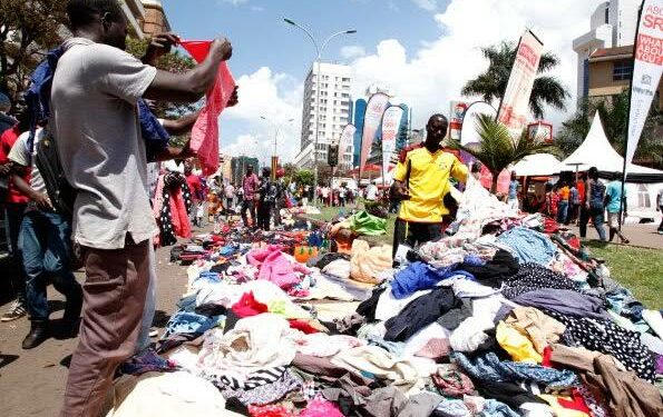 Man selling second hand clothes