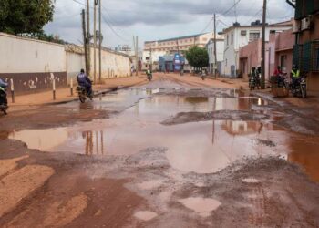 Potholed Road in Kampala
