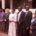 Minister Betty Amongi (Fifth right) is flanked by Ireland Ambassador and other officials during celebrations to mark the International Day for the Girl Child at the National Theatre in Kampala on Thursday