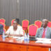 Karenga district officials (L-R): John Bosco Okello (PDM Focal Person), Hellen Auma and Charles Uma (CAO, Karenga district) appearing before the Committee on Public Service on Monday 23 October 2023.