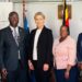 Ambassador Hermansen (center), Permanent Secretary Aggrey Kibenge(second left), Commissioner Angela Nakafeero (second right) and other officials during the courtesy visit at the Ministry of Gender offices in Kampala