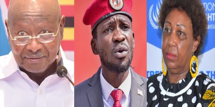 President Yoweri Museveni, Bobi Wine and Mariam Wangadya