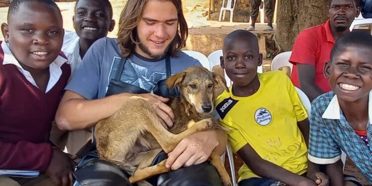 Jonathan Van Den Brink an animal care intern at USPCA takes children through the basics of animal care at one of the events