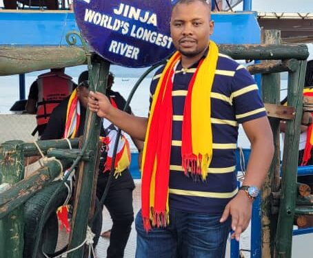 Rwanyekiro during a recent visit to the source of the Nile with fellow tourism enthusiasts