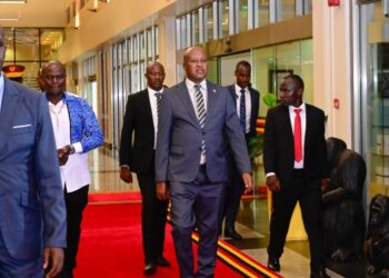 Burundi Vice President Prosper Bazombanza arrives in Uganda