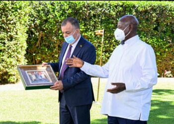 President Museveni with Ambassador Cherif