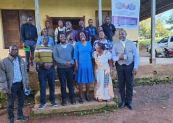 RGIL implementing partners gather for a photo with Leaders of Gomba District Local Government at Nakyegonza Subcounty headquarters, Gomba district