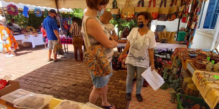 Shoppers check out some of the products at a previous Christmas pop up market