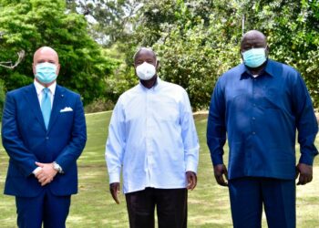 Ambassador Mazzanti,  President Museveni and Hon. Okello Oryem