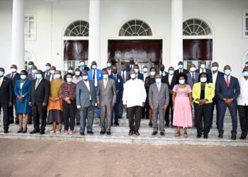 President Museveni with members of the Presidential CEO Forum