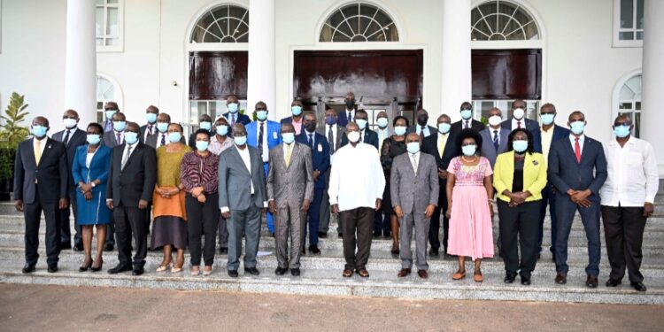 President Museveni with members of the Presidential CEO Forum