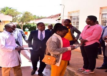 Members of Parliament interact with health workers at a health facility in Kabale