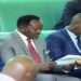 Minister for Defence, Hon. Oboth Oboth (L), Committee Chairperson, Hon. Kajwengye (C) and the Internal Affairs State Minister, Gen David Muhoozi in the House during the processing of the bill